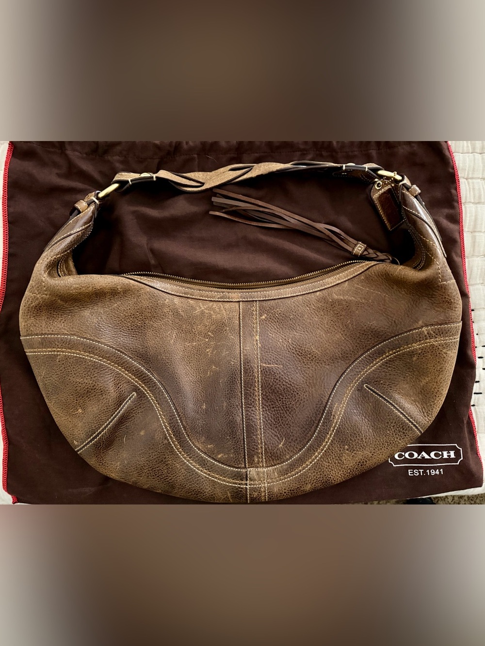 Coach Brown Leather Hobo Shoulder Bag